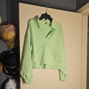 Nwto All In Motin Mint Green Half-Zip Women's Top